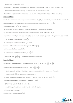 devoir de contrôle 1 mathématiques bac Math