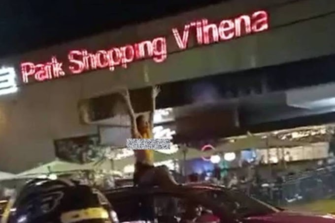 VÍDEO: Desinibida, mulher exibe seios em cima de carro em movimento e causa frisson em Vilhena