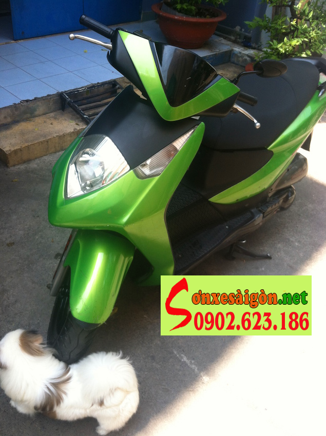 Sơn xe Honda Dylan màu xanh Z1000 cực đẹp