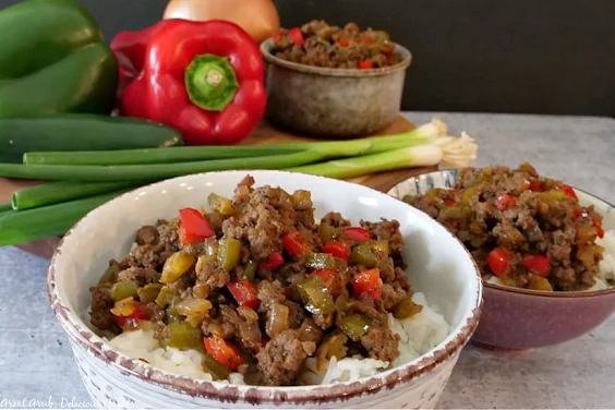 Beef and Pepper Rice Bowls