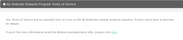 My Nintendo Rewards Program Terms of Service filler placeholder fake