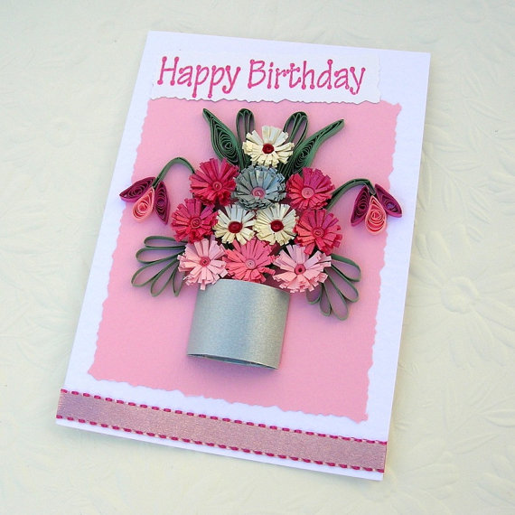 handmade paper quilling birthday card