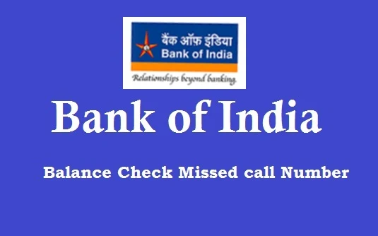 Bank of India balance check missed call number