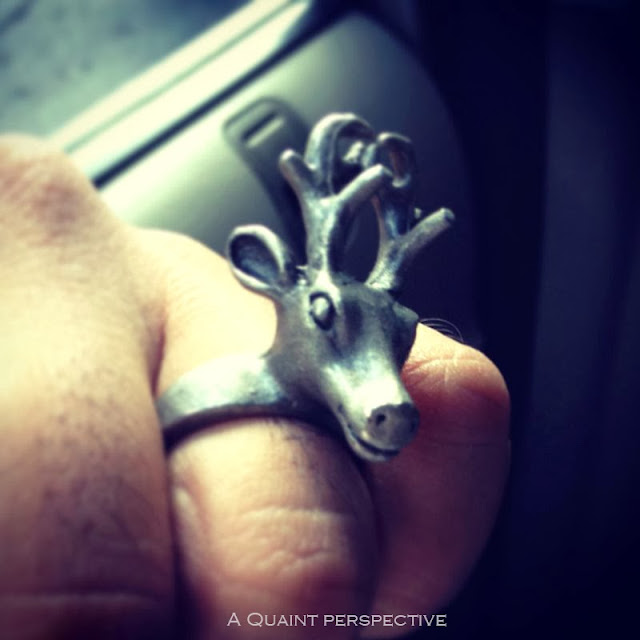 The reindeer inspired ring is another great addition to the look and perfect for the coming Christmas season!