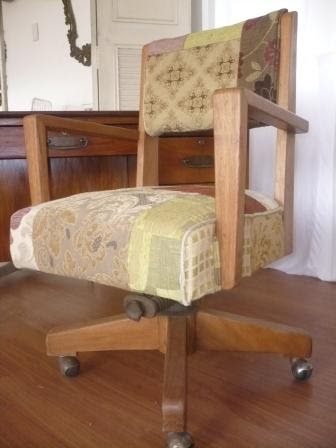 Vintage office chair in patchwork upholstery