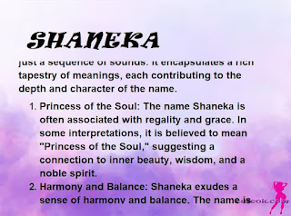 ▷ meaning of the name SHANEKA (✔)