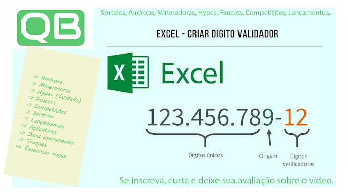 Excel - Criar digito validador