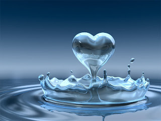 Heart from splash water