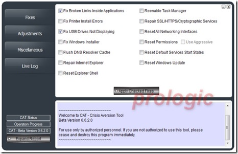 Crisis Aversion Tool - prologic