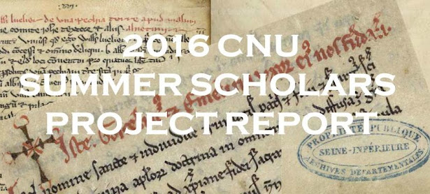 2016 CNU Summer Scholars Project Report banner