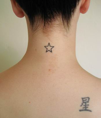 star tattoo for girls This girl get a cute star tattoo on her neck