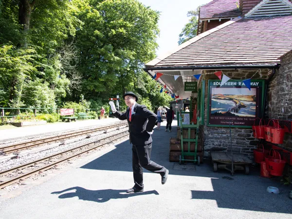 Laurel without Hardy do Devon. Full Steam Ahead at Woody Bay Station - Photo copyright Pat Adams (All Rights Reserved)