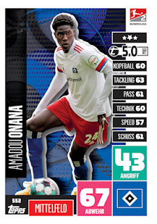 Topps Match Attax Bundesliga Extra 2020-2021 Hamburger SV Set