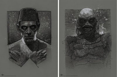MondoCon 2019 Exclusive Universal Monsters The Creature From The Black Lagoon & The Mummy Screen Prints by Drew Struzan x Mondo