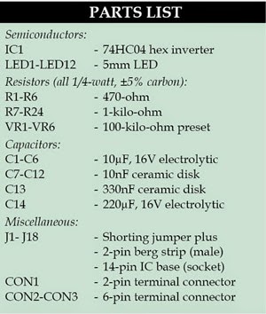 Tester for 74xx04 and 74xx14 ICs Circuit Diagram