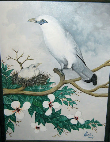 Lukisan Burung Jalak Bali