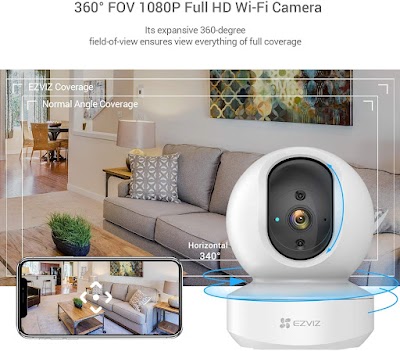 EZVIZ Security Camera Indoor WiFi 1080P, Baby Pet Monitor with Motion Detection, Smart Tracking, Smart Night Vision, Wireless, 2-Way Audio, Compatible with Alexa(TY1)