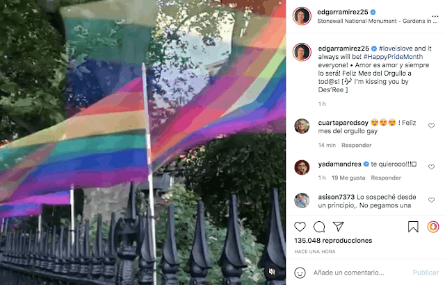 Edgar Ramírez se unió a la celebración del Mes del Orgullo Gay