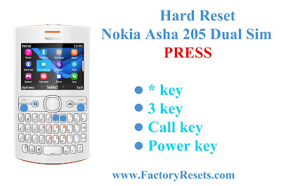 Hard Reset Nokia Asha 205 Dual Sim