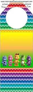 Care Bears with Rainbow Free Printable Tags.