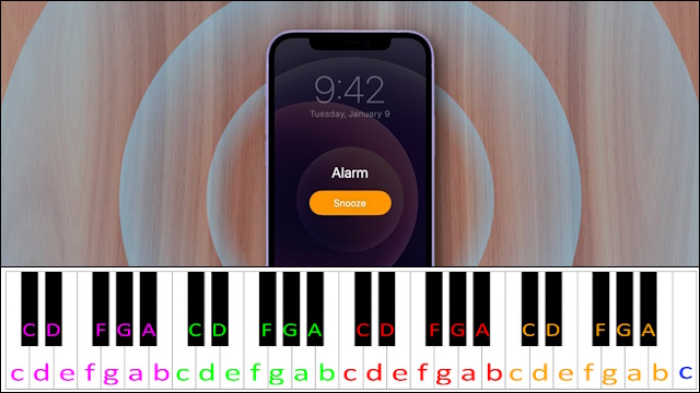 iPhone Alarm Piano / Keyboard Easy Letter Notes for Beginners