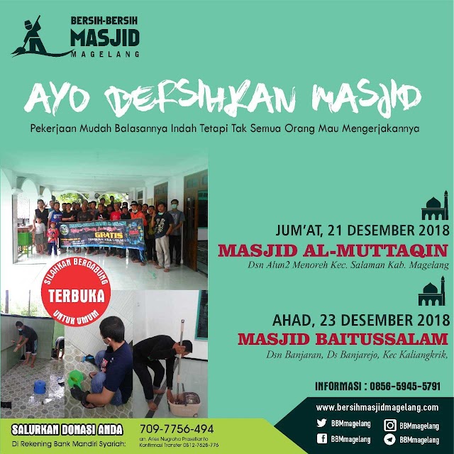 Bergabunglah dalam Kegiatan Bersih-Bersih Masjid Baitussalam Banjaran, Banjarejo, Kecamatan Kaliangkrik Kabupaten Magelang