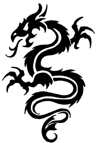 Cool Tribal Dragon Back Tattoo tribal dragon designs