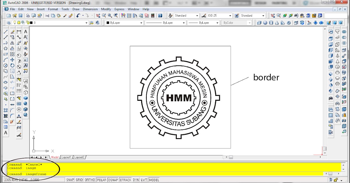 cara menghilangkan border garis  tepi pada autocad 