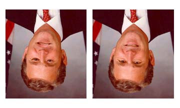 upside down picture george bush picture illusion