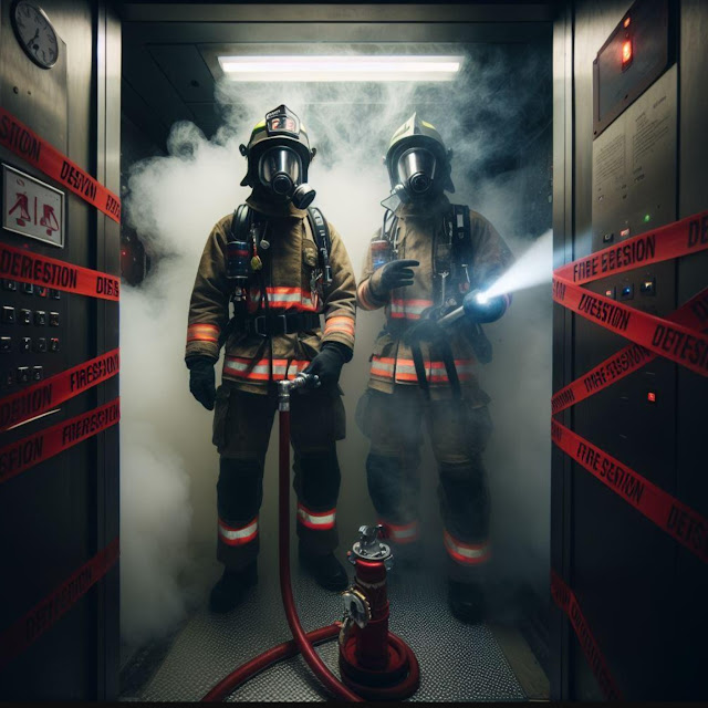 Firemen Inside Elevator Cab FSAE