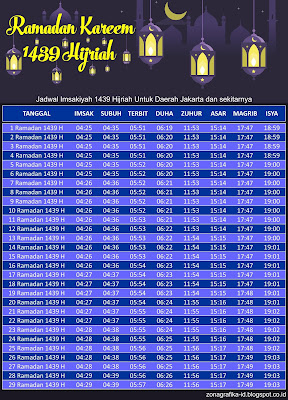 Jadwal Imsakiyah 1439 Hijriah / 2018 Masehi