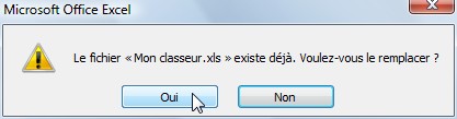 capture d'écran Excel