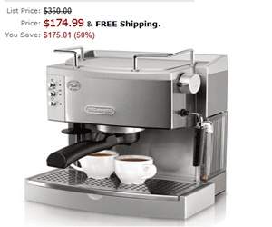 DeLonghi EC702 15-Bar-Pump Espresso Maker, Stainless