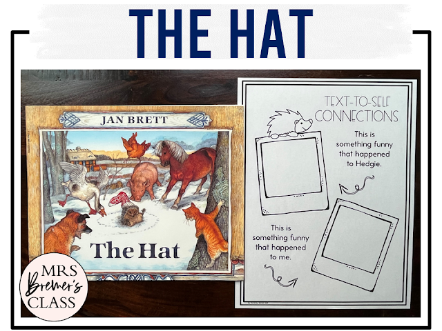 The Hat Jan Brett book activities unit with literacy printables, reading companion activities, lesson ideas and a craft for winter in Kindergarten and First Grade