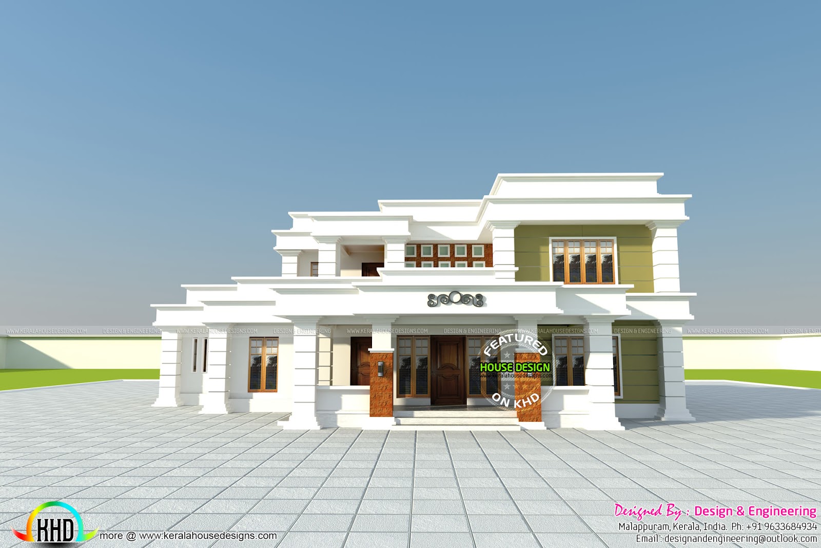 355 sq yd decorative flat roof home  Kerala home  design  