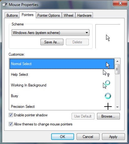 Change Mouse Pointer