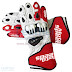 Red & White Leather Moto Gloves for $175.00