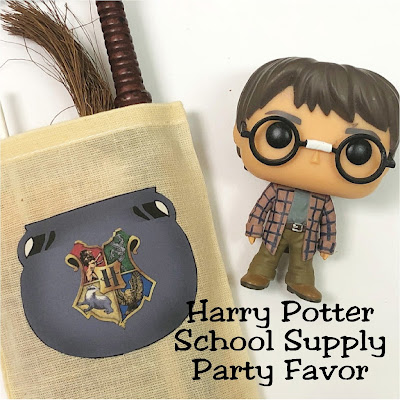 Get ready for Hogwarts at your Harry Potter party. Use the cauldron bag to gather your Hogwarts School of Witchcraft and Wizardry school supplies.  It's a quick and easy project that will give you the perfect party favor.