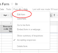 How to create a form using Google docs EditForm