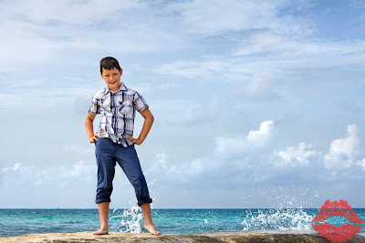 modeling boy at the sea riviera maya