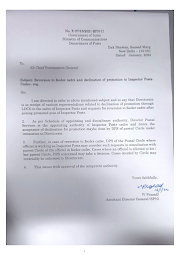 Reversion to feeder cadre and declination of promotion to Inspector Posts Cadre : Department of Posts Order dated 16.01.2024