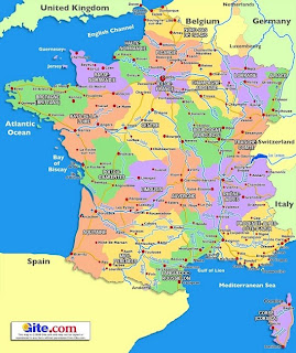 Mapa de Francia Fisico Ciudad
