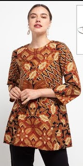 Atasan batik kombinasi