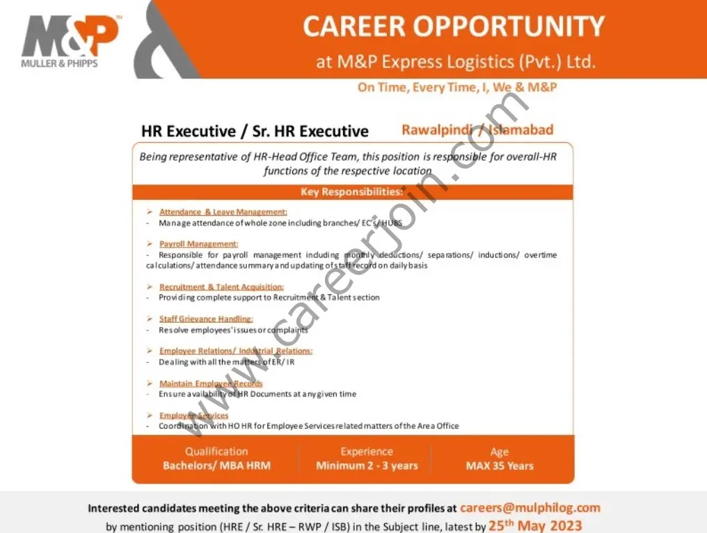 Jobs in M&P Express Logistics Pvt Ltd