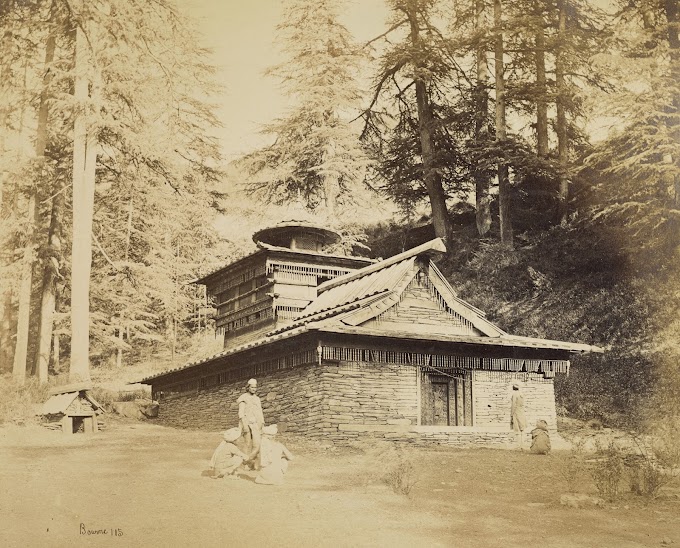 Dhanu Devta Udgam Sthan Hindu Mandir (Temple), Bihargaon, Near Khalini, Shimla (Simla), Himachal Pradesh, India | Rare & Old Vintage Photos (1863)