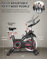 DMASUN D-03 8702 Indoor Cycle Spin Bike's adjustable seat & handlebars, image