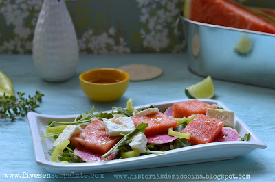 Ensalada de Sandia con Vinagreta de Limon y Tequila | Historias de mi Cocina