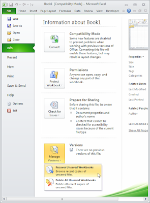 Recover unsaved excel file, Enable AutoRecover Excel File, Recover excel file, Protect  excel file