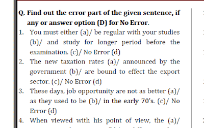 1000 Common Errors Were Asked in Various SSC Exams