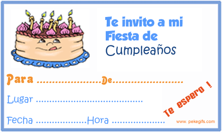 Invitaciones de Cumpleaños para imprimir  Tarjetas de 